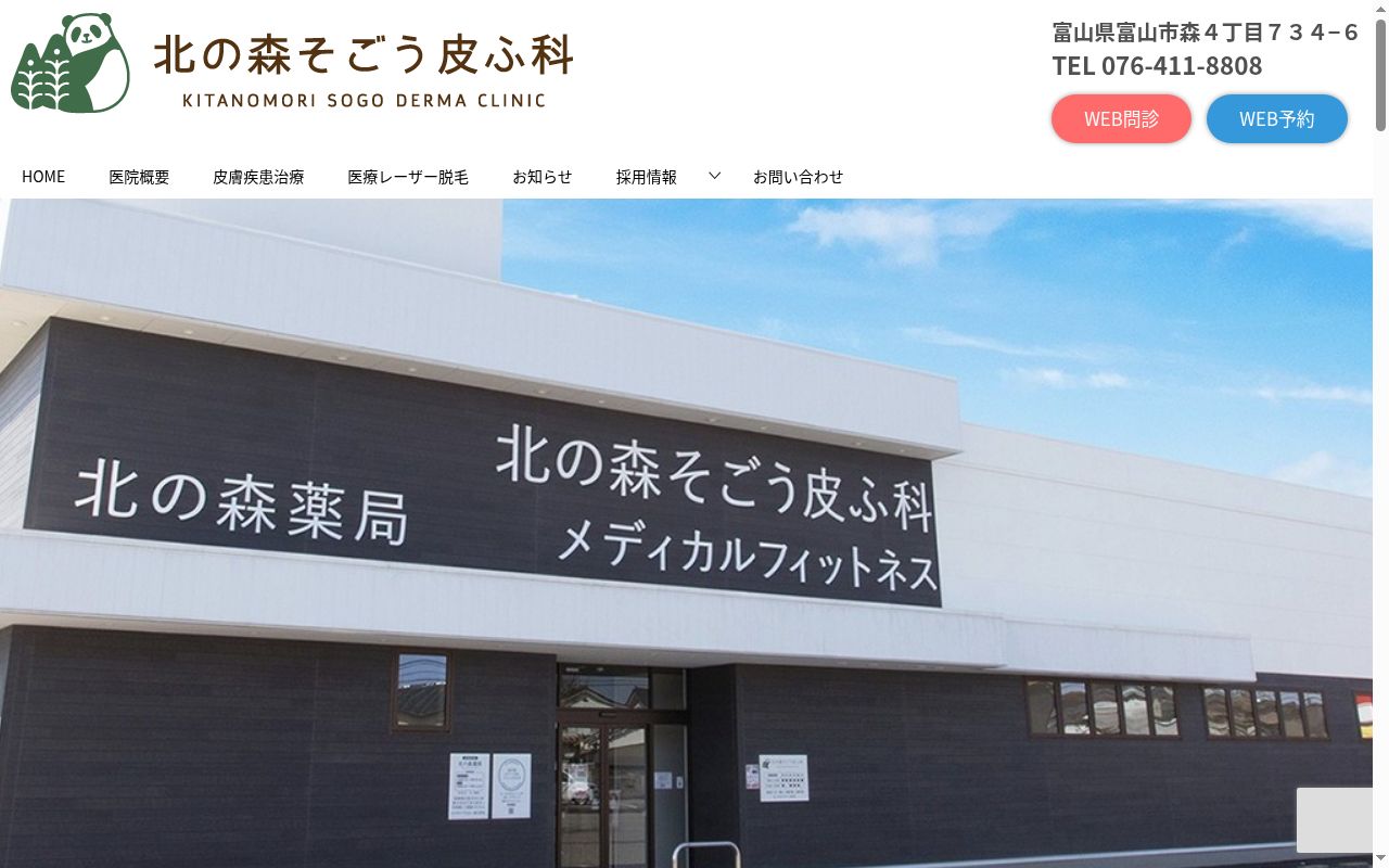 北の森そごう皮ふ科の公式サイトのスクリーンショット