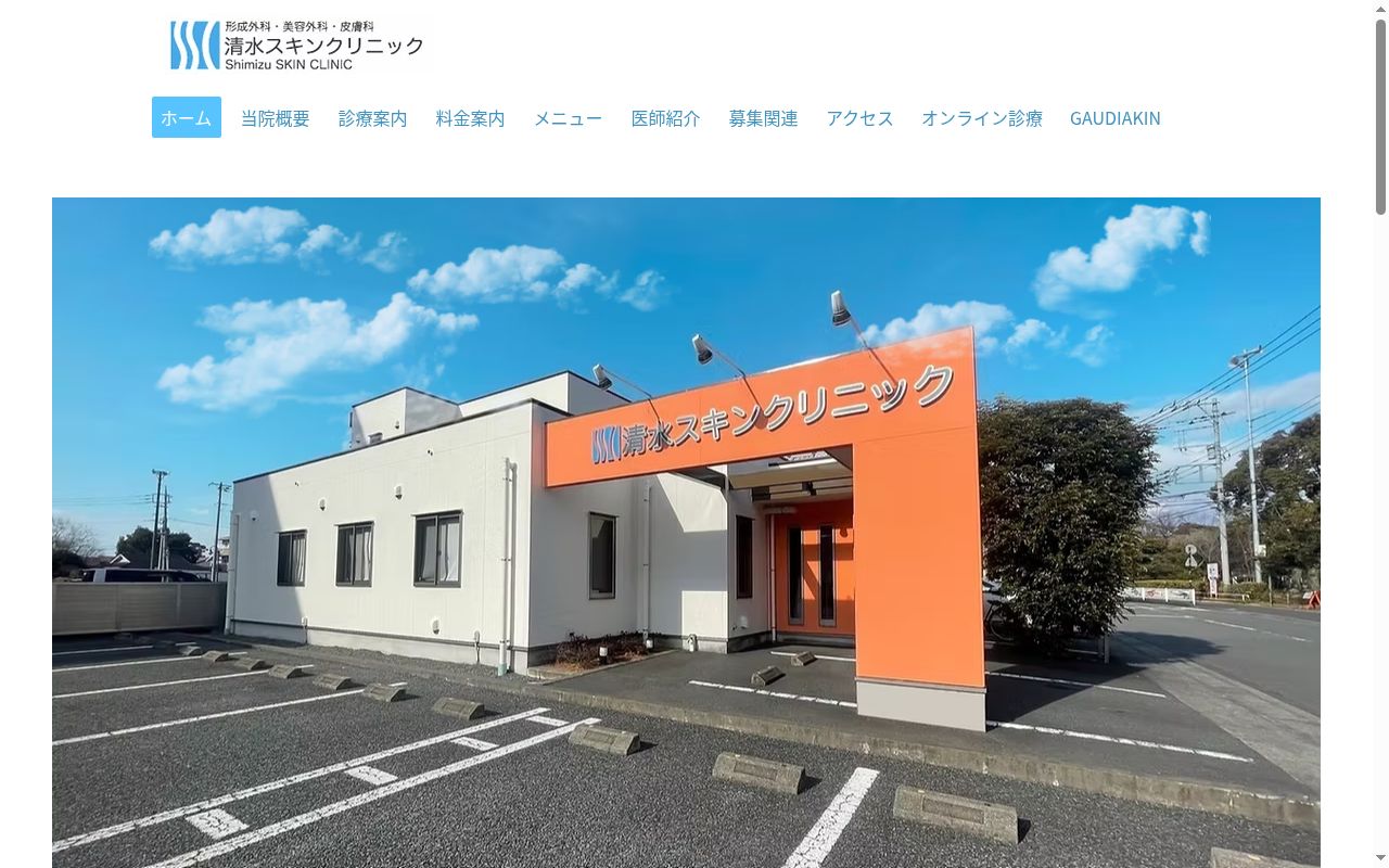 清水スキンクリニックの公式サイトのスクリーンショット