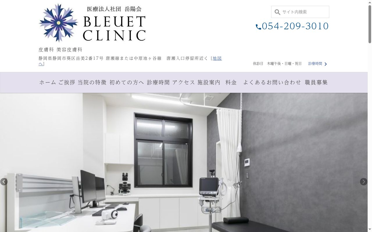ＢＬＥＵＥＴ　ＣＬＩＮＩＣの公式サイトのスクリーンショット