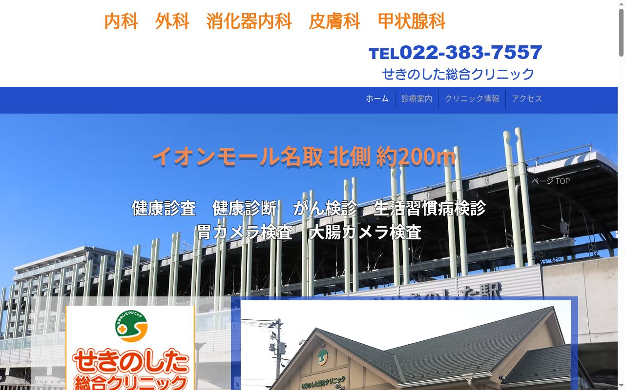医療法人宏智会　せきのした総合クリニックの公式サイトのスクリーンショット