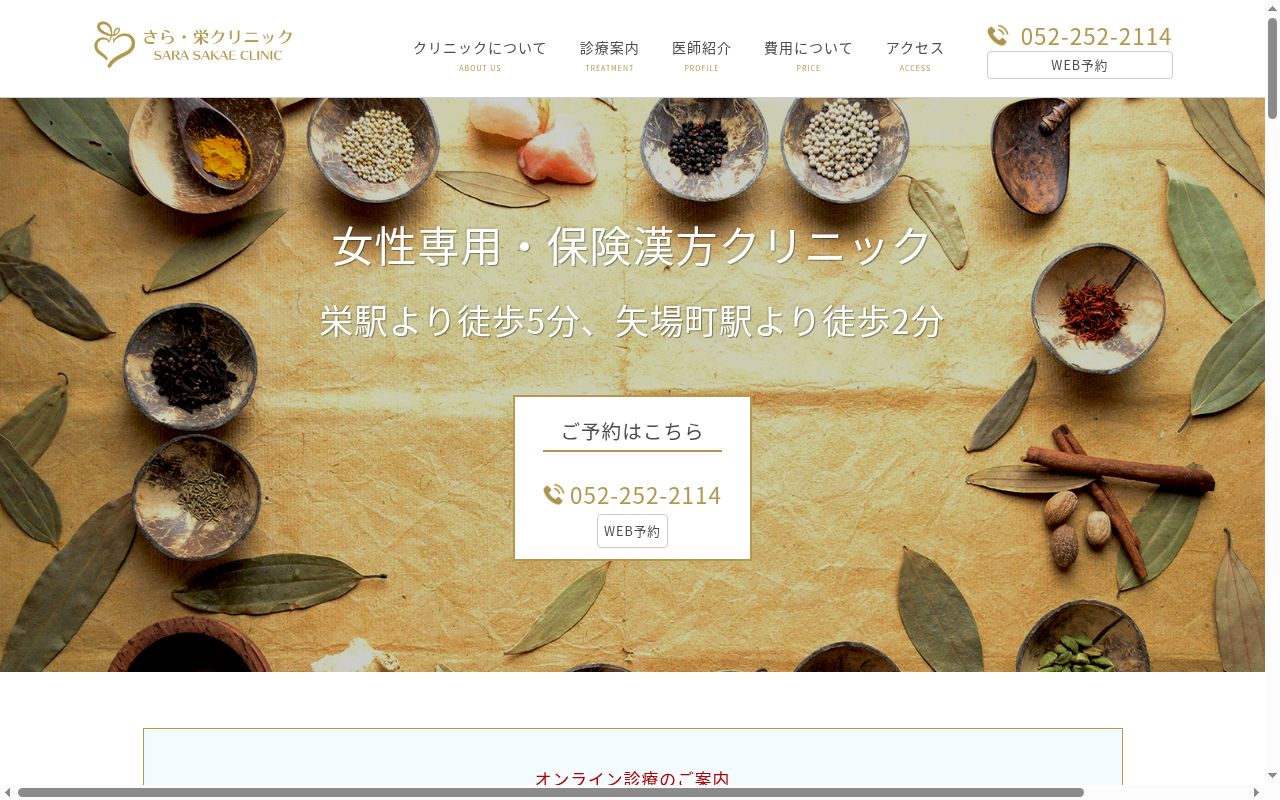 医療法人名栄会 さら・栄クリニックの公式サイトのスクリーンショット