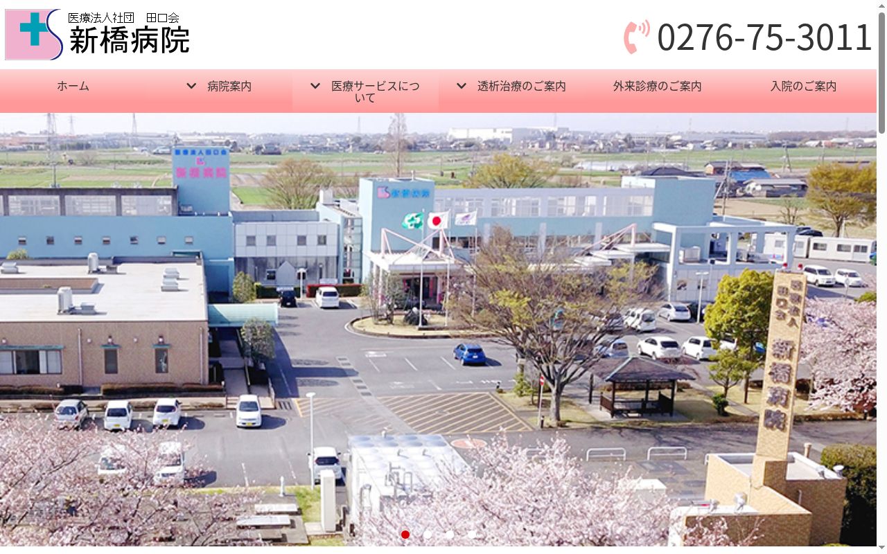 (医社)田口会新橋病院の公式サイトのスクリーンショット