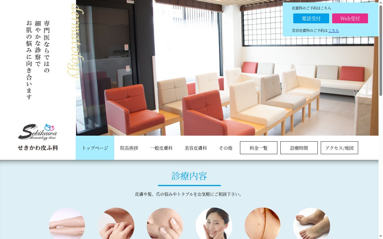 せきかわ皮ふ科の公式サイトのスクリーンショット